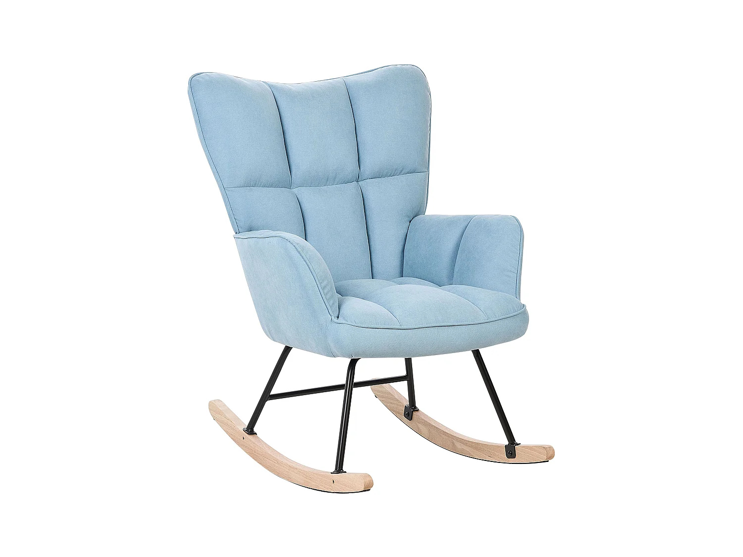 Schaukelsessel aus Stoff blau gepolstert Schaukelstuhl modern gemütlich Oulu
