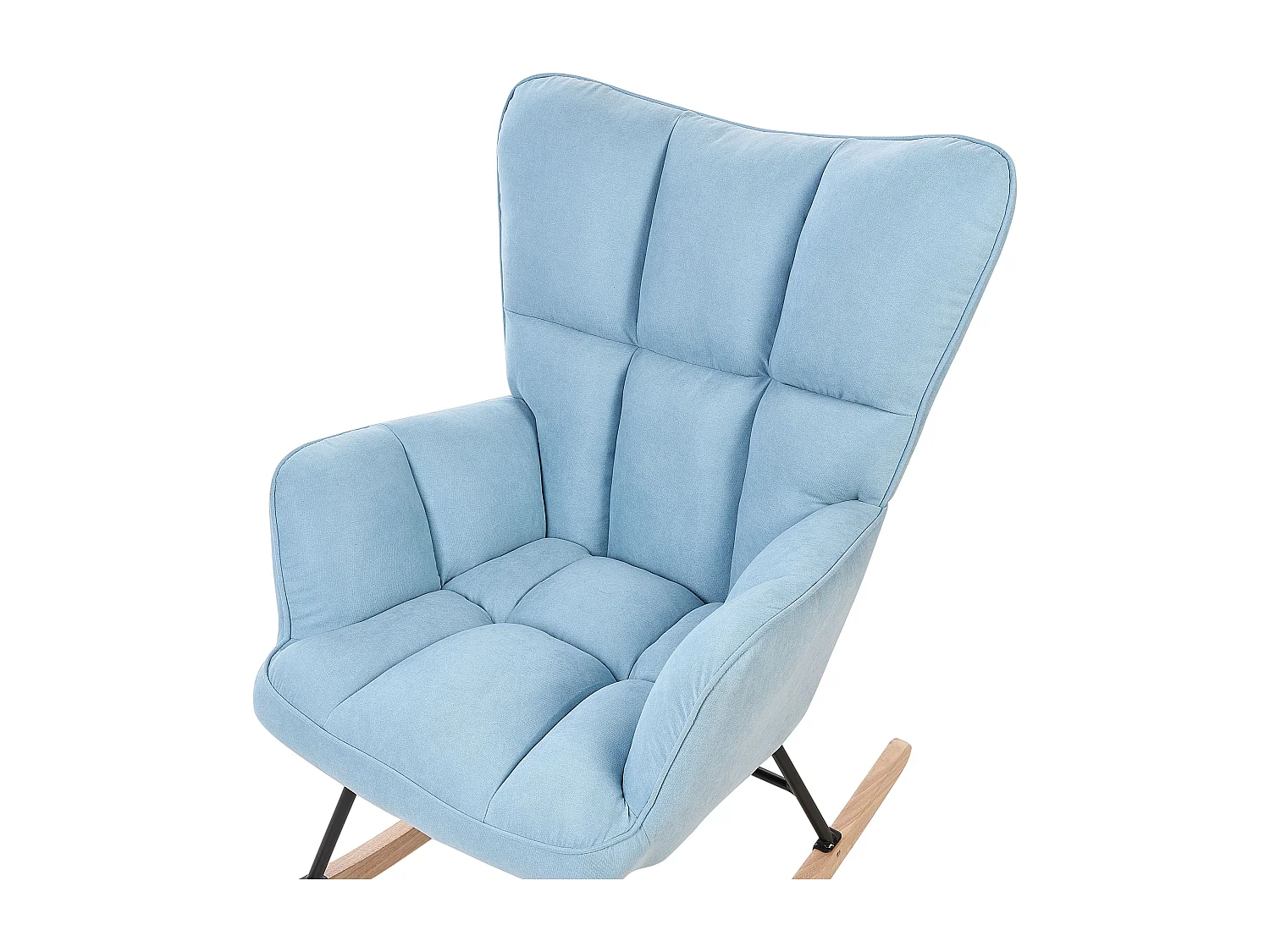 Schaukelsessel aus Stoff blau gepolstert Schaukelstuhl modern gemütlich Oulu