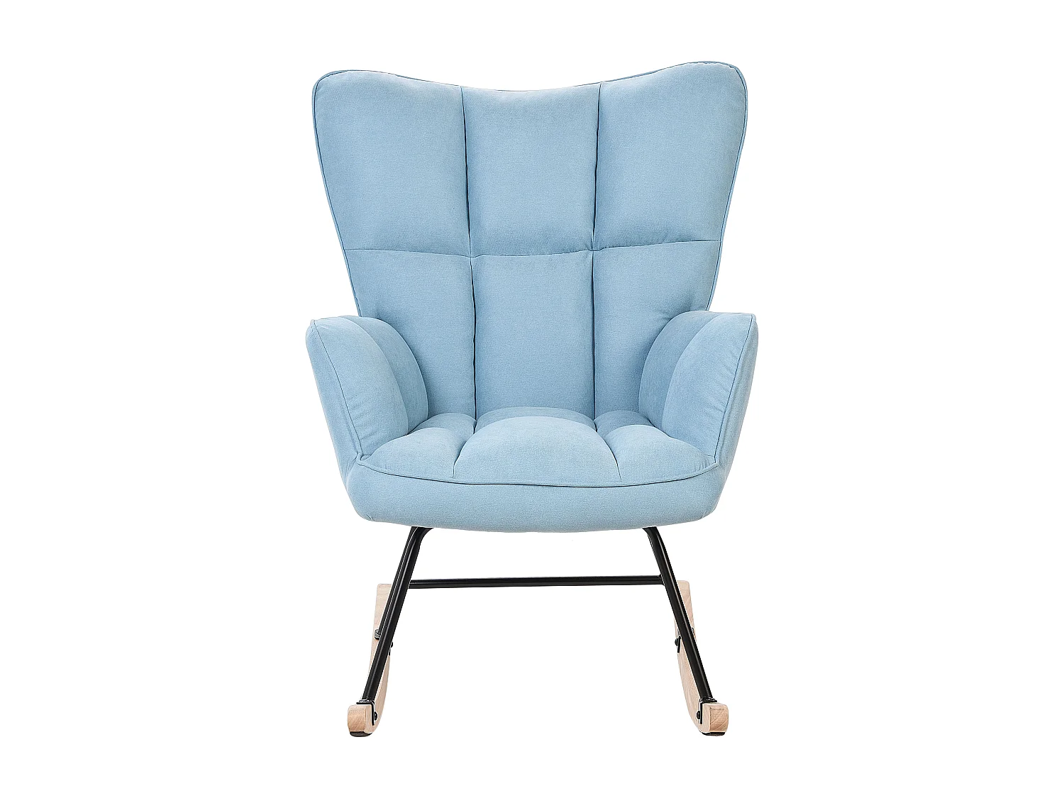 Schaukelsessel aus Stoff blau gepolstert Schaukelstuhl modern gemütlich Oulu