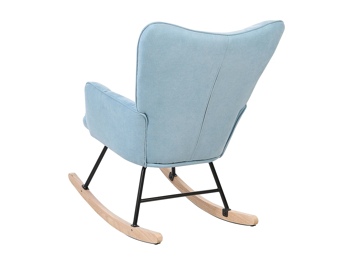 Schaukelsessel aus Stoff blau gepolstert Schaukelstuhl modern gemütlich Oulu