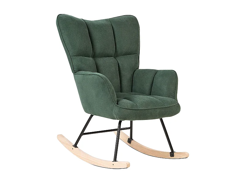 Schaukelsessel aus Stoff grün gepolstert Schaukelstuhl modern gemütlich Oulu