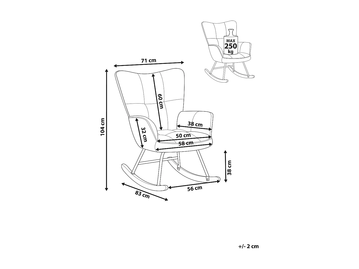 Fauteuil à bascule OULU Tissu Vert émeraude