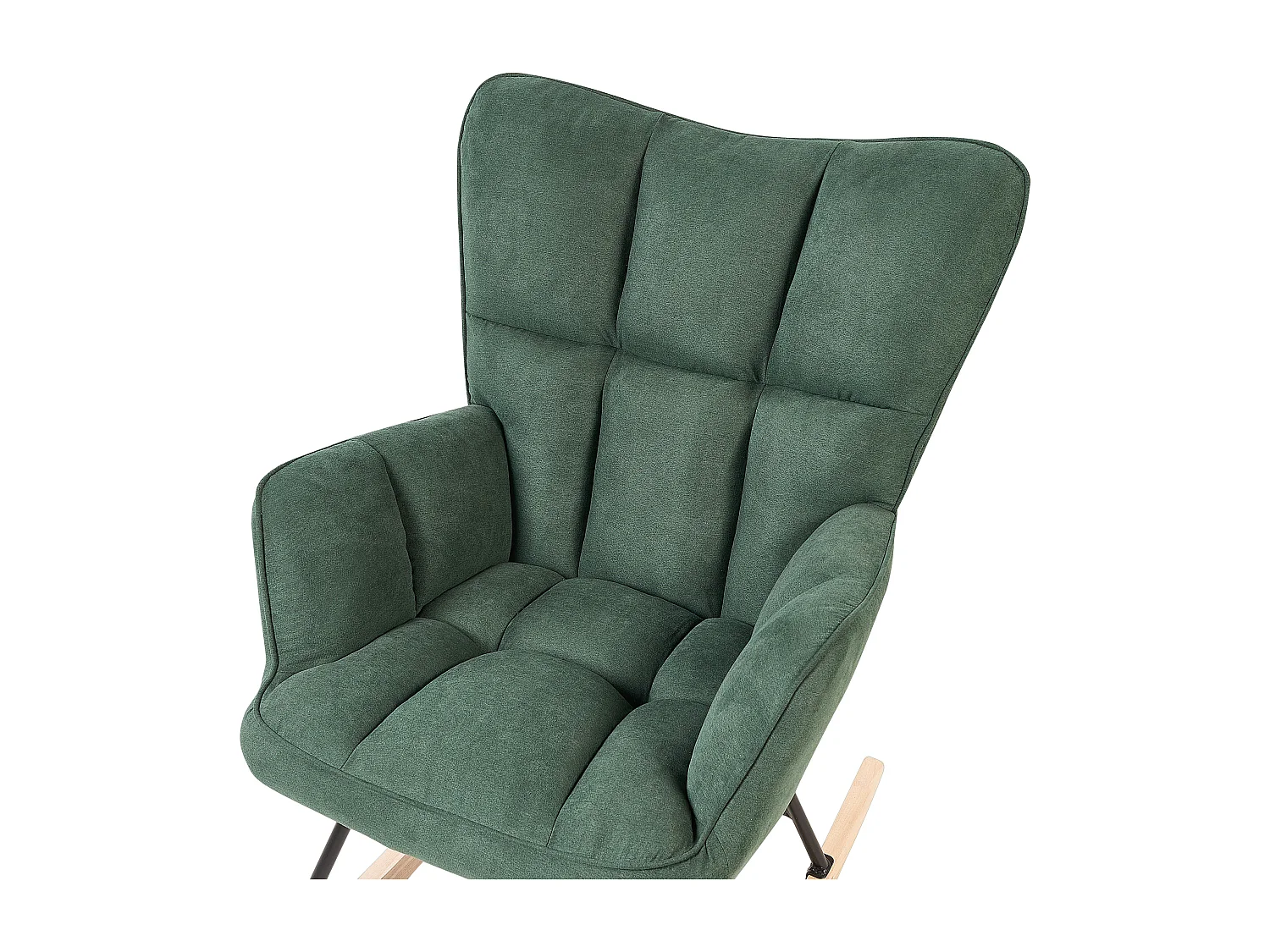 Schaukelsessel aus Stoff grün gepolstert Schaukelstuhl modern gemütlich Oulu