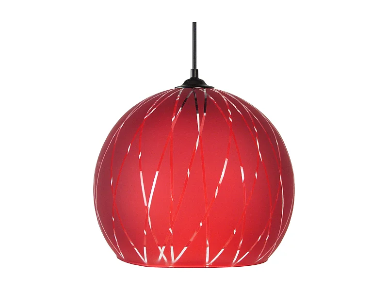 Suspension TOSEL ,verre,Rouge , H 85xD30xP30cm