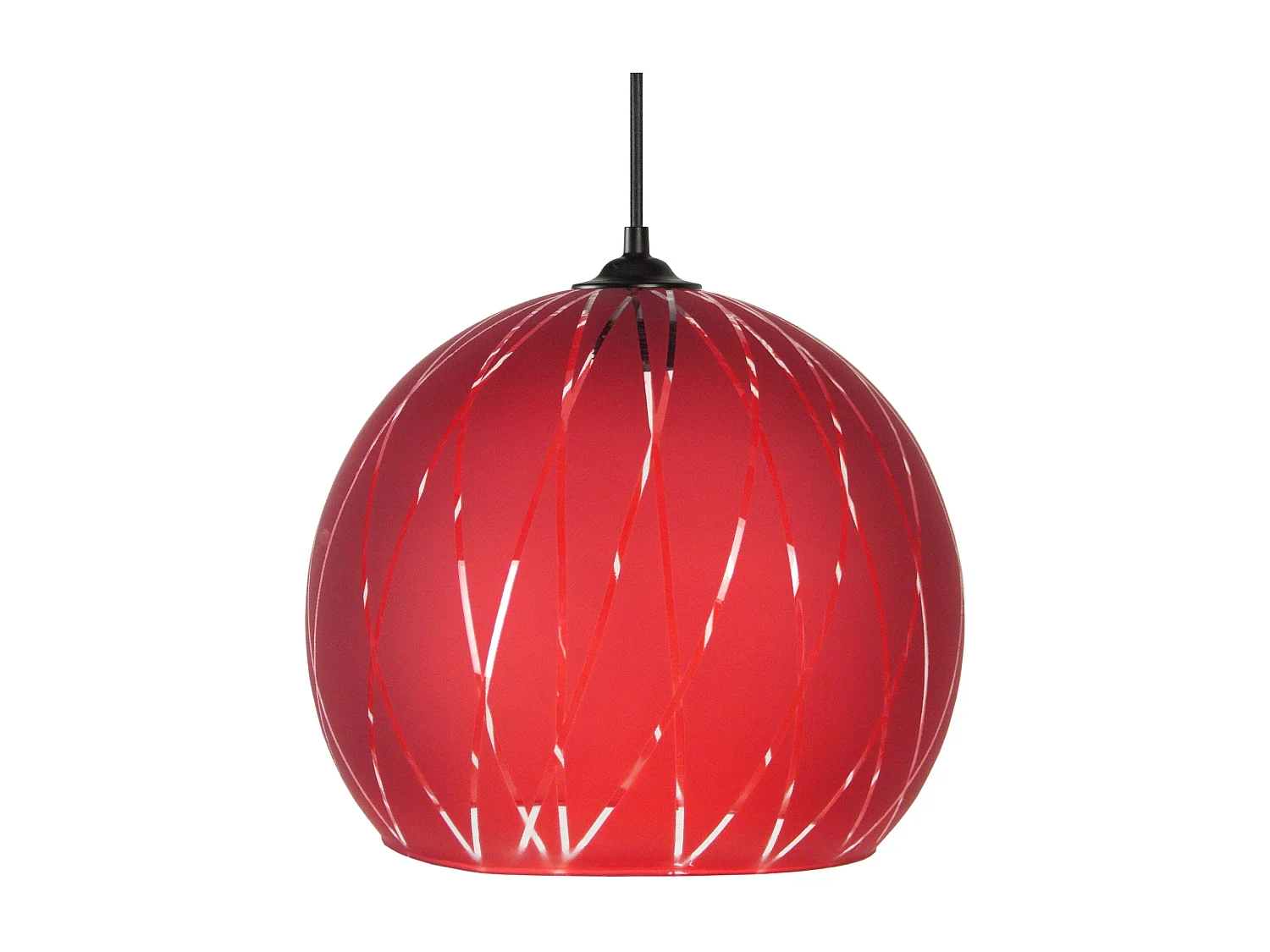 Suspensão TOSEL  BIA vidro globo vermelho D30 x  H85  cm