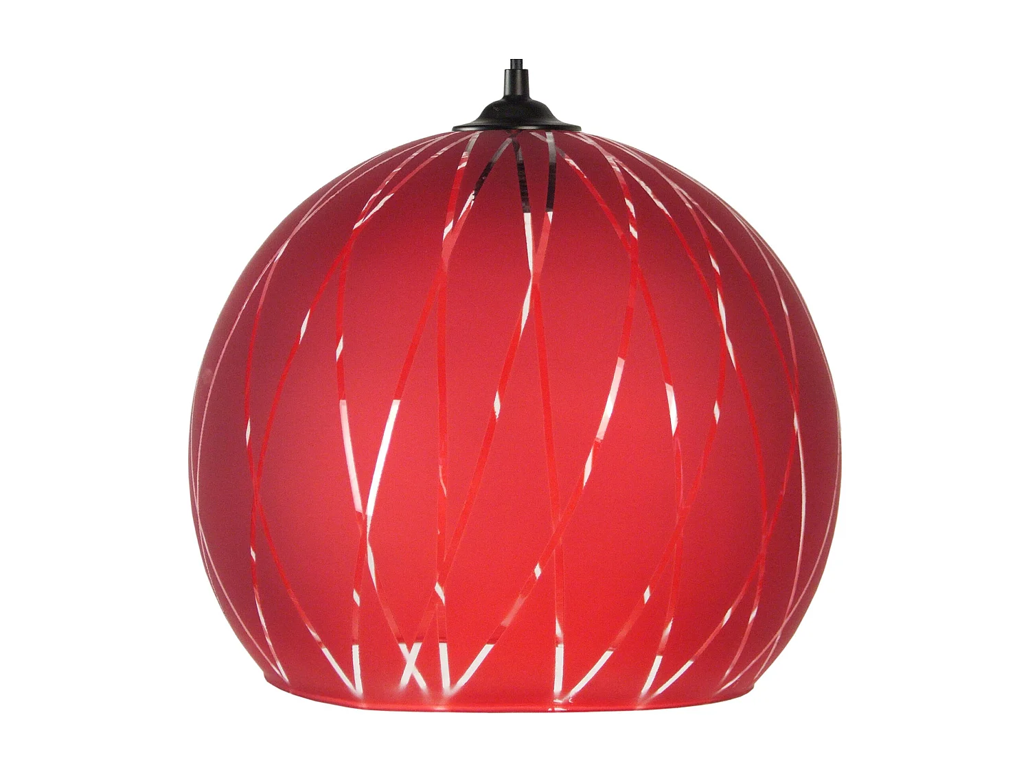 Suspensão TOSEL  BIA vidro globo vermelho D30 x  H85  cm