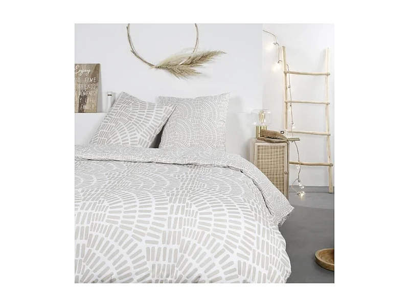 BettwäscheSet – 260 x 240 cm – Beigefarbenes EthnoMuster