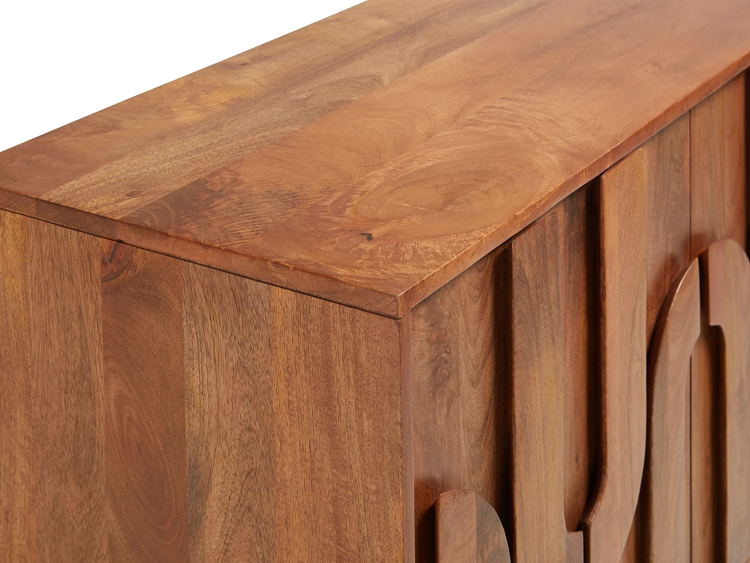 Credenza con 3 ante in Legno di mango e Metallo Nero Naturale  - MIZORAM