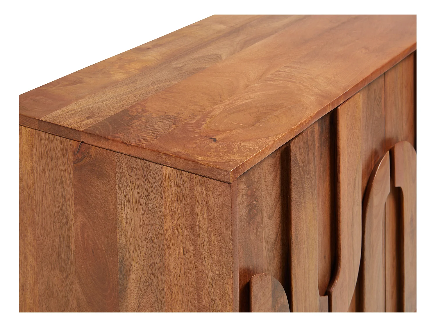Buffet avec 3 portes en bois de manguier et métal noir - Naturel - MIZORAM de Maison Céphy