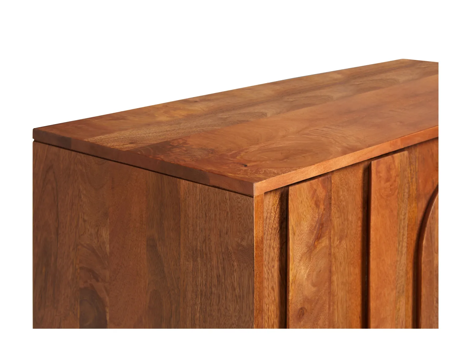 Hoge buffetkast met 4 deurtjes in mangohout en zwart metaal - Naturel - MIZORAM van Maison Céphy