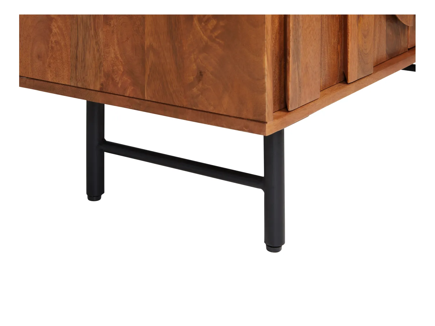 Hoge buffetkast met 4 deurtjes in mangohout en zwart metaal - Naturel - MIZORAM van Maison Céphy