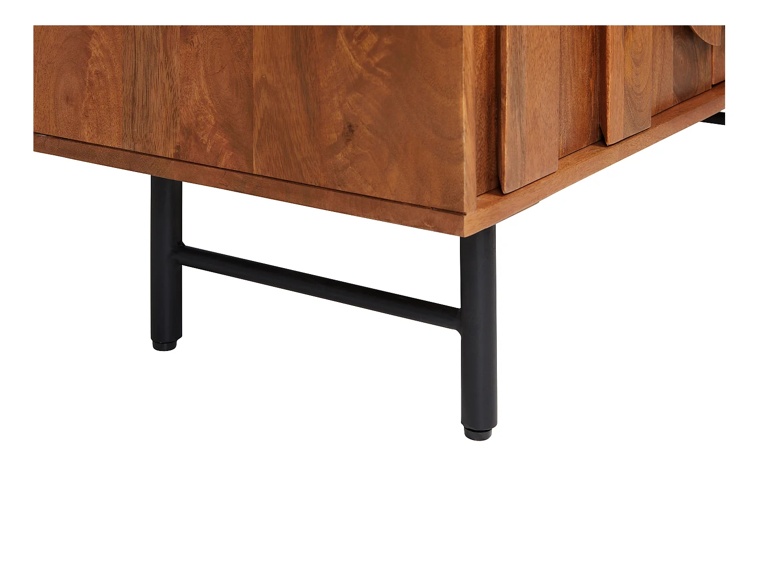 Hoge buffetkast met 4 deurtjes in mangohout en zwart metaal - Naturel - MIZORAM van Maison Céphy