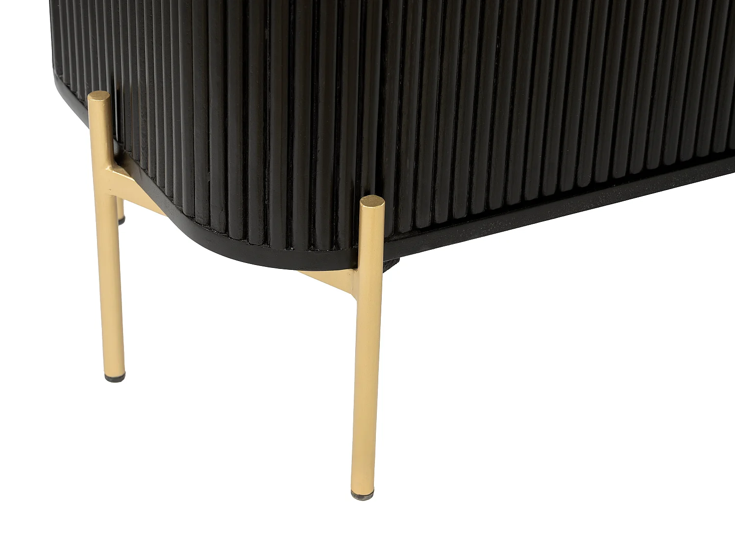 Mobile TV con 3 ante in Legno di mango e Metallo Nero e Dorato - BALIMELA