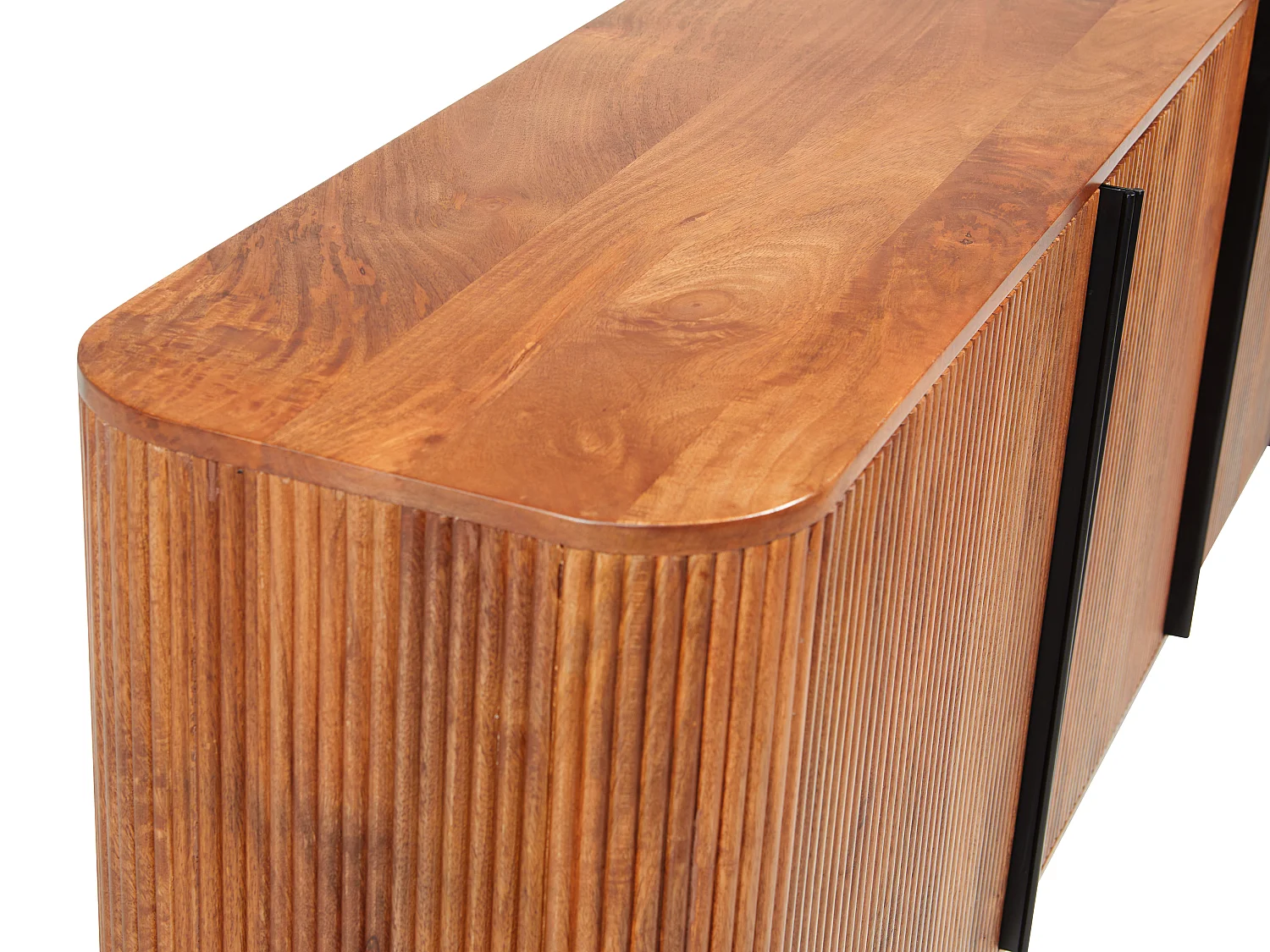 Sideboard mit 3 Türen - Mangoholz & Metall - Holzfarben & Schwarz - BALIMELA