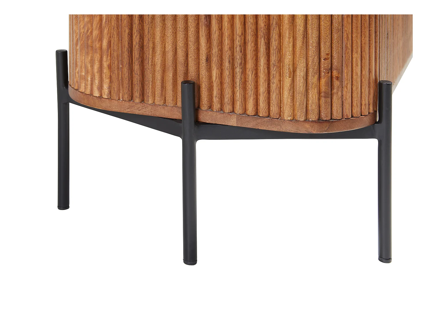 Aparador con 3 puertas de madera de mango y metal - Natural y negro - BALIMELA