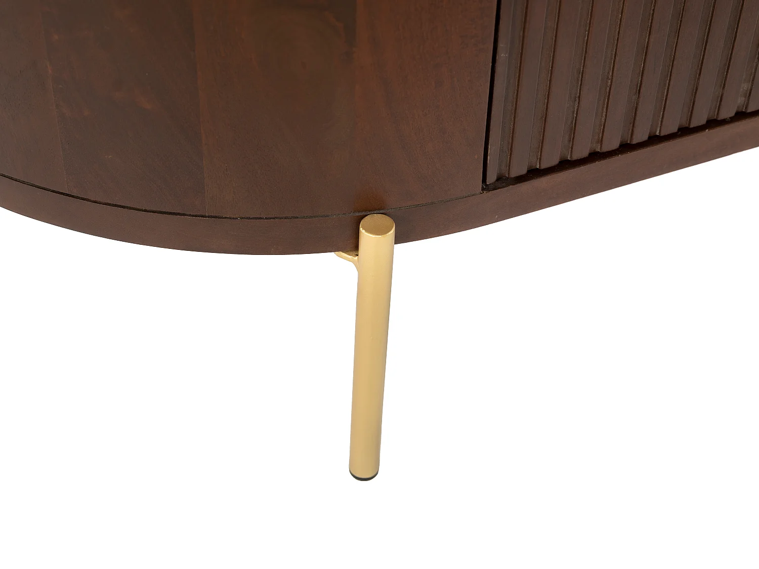 Sideboard mit 2 Türen - Mangoholz & Metall - Holzfarben & Goldfarben - NEVILI