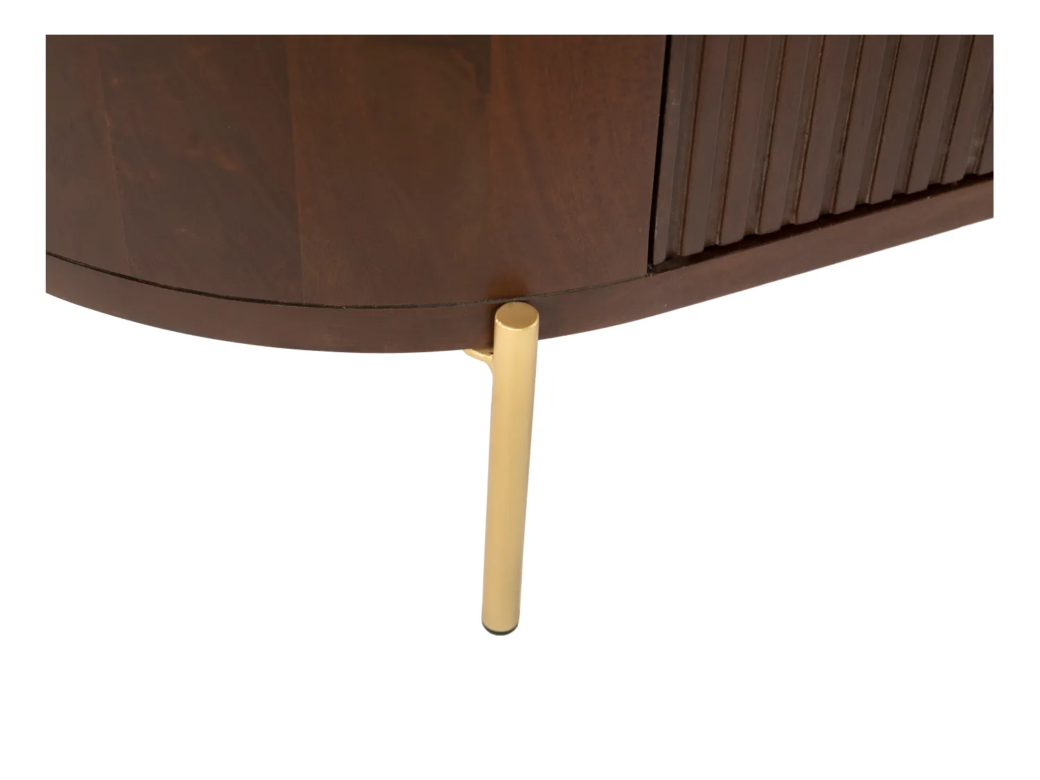 Komoda 2-drzwiowa z drewna mangowca i metalu - Naturalny i złoty - NEVILI