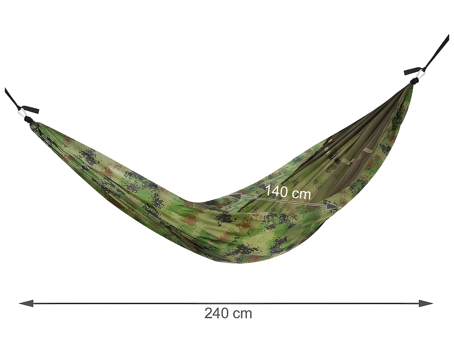 Hamac Touristique  Camo 260x140cm + Filet Anti Moustique