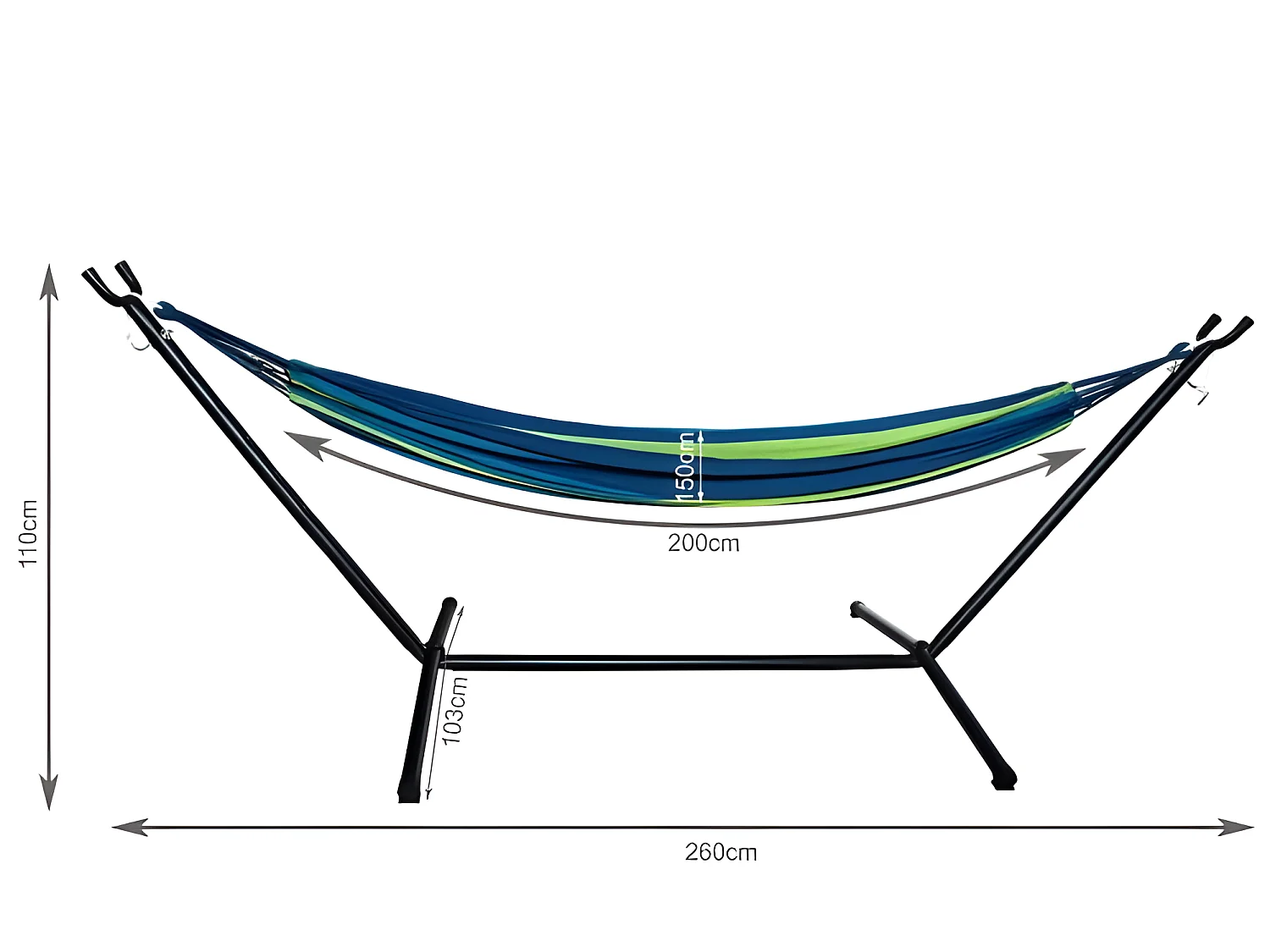 Hamac De Jardin 200x150 Cm Avec Cadre Inclus