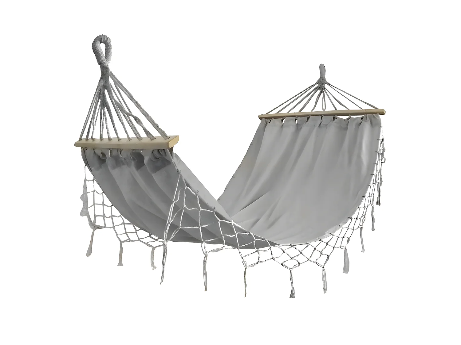 Hamac De Jardin 200x100cm Gris + Housse De Transport