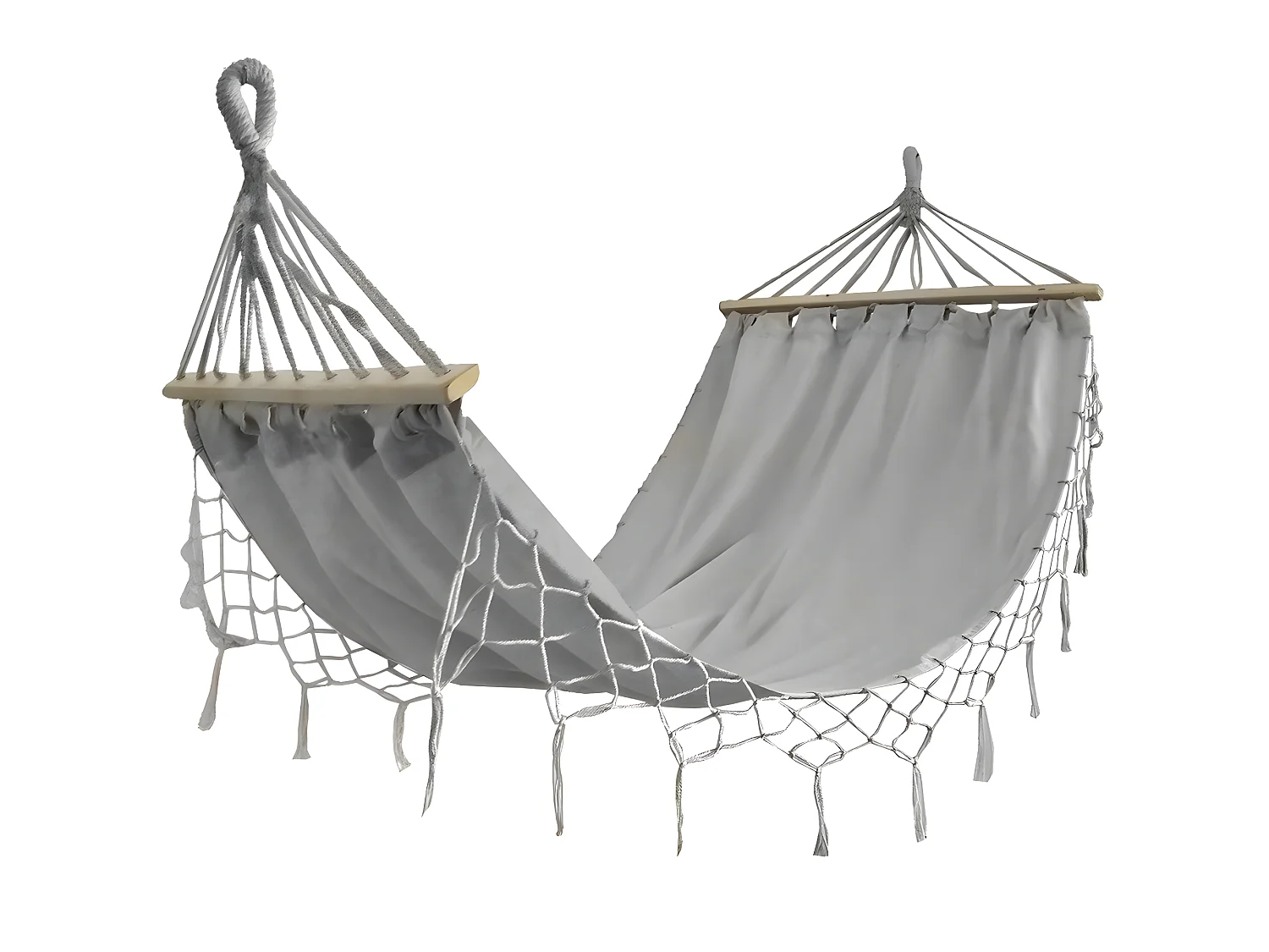 Hamac De Jardin 200x100cm Gris + Housse De Transport