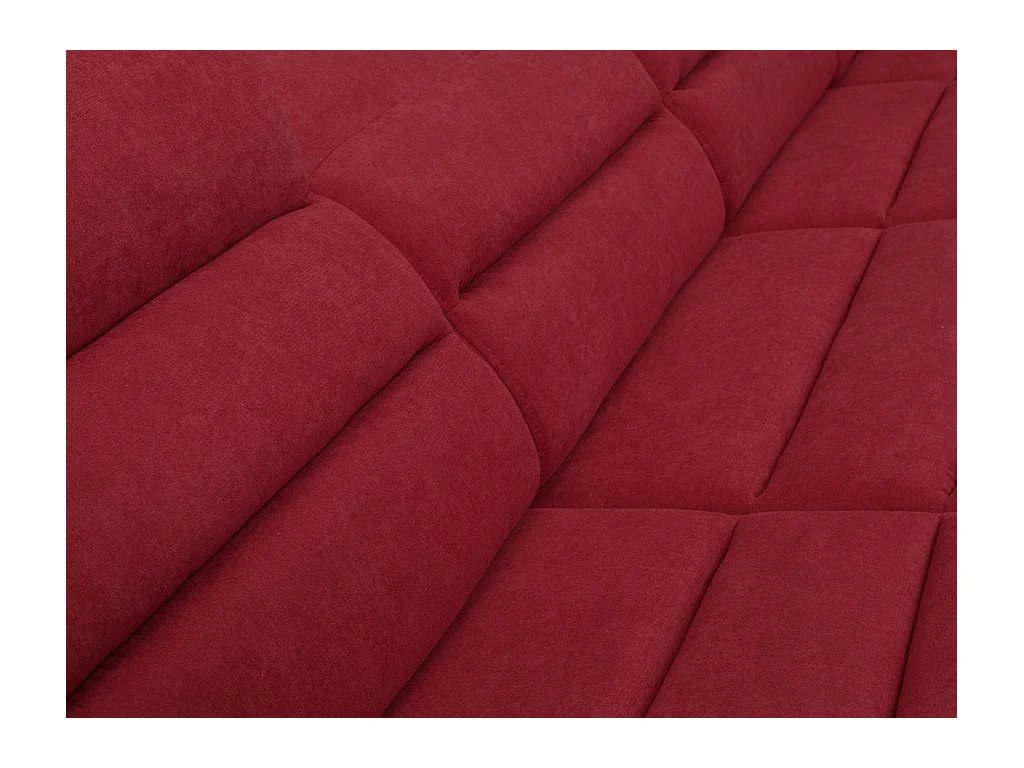 Canapé d'angle panoramique convertible en tissu et simili BOILEAU - Bicolore Rouge/Noir - Angle gauche