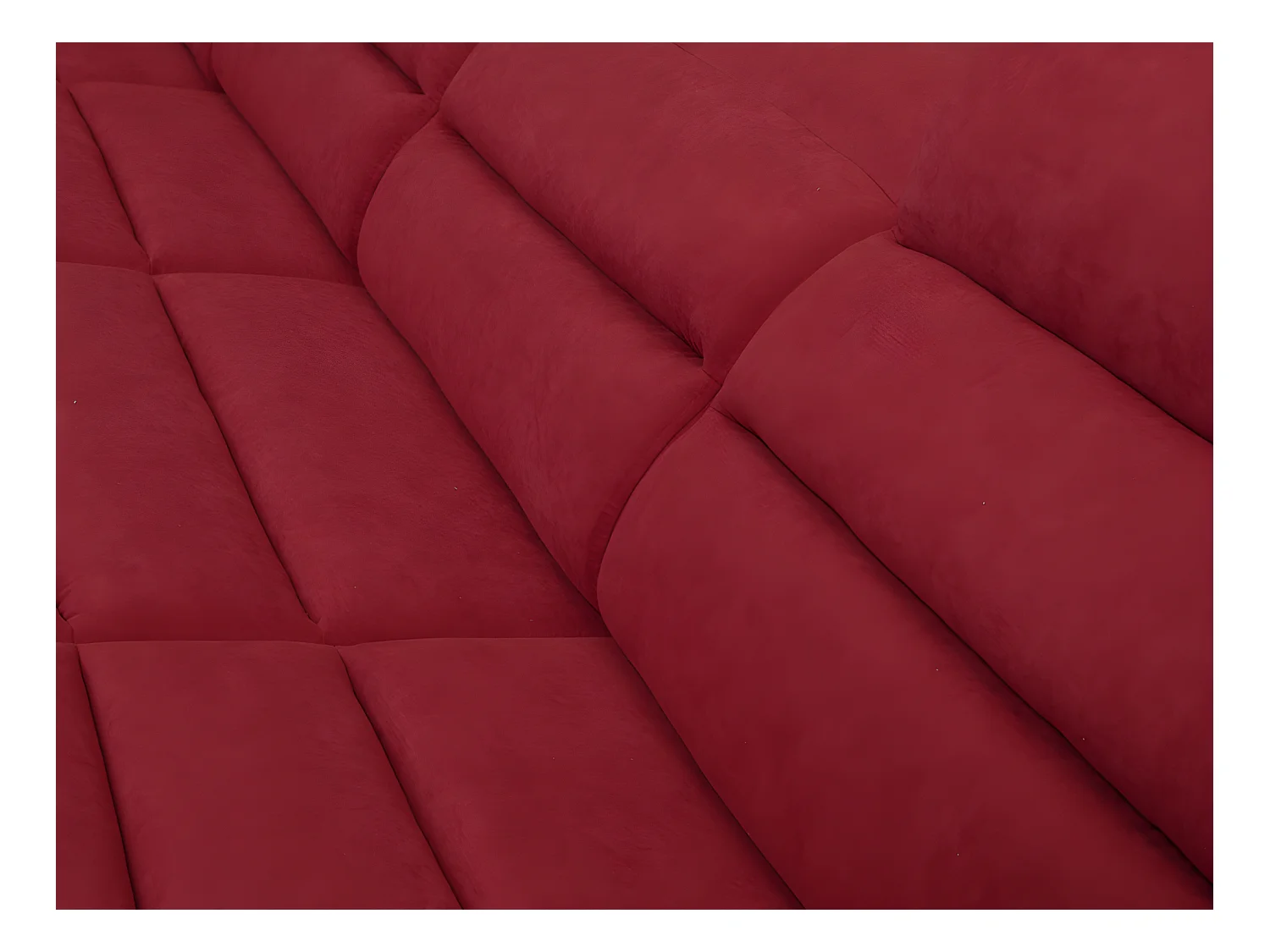 Canapé d'angle panoramique convertible en tissu et simili BOILEAU - Bicolore Rouge/Noir - Angle droit