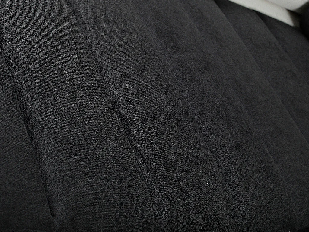 Sofá cama rinconera de tela y piel sintética MIRABEAU - Bicolor negro/ blanco - Ángulo izquierdo