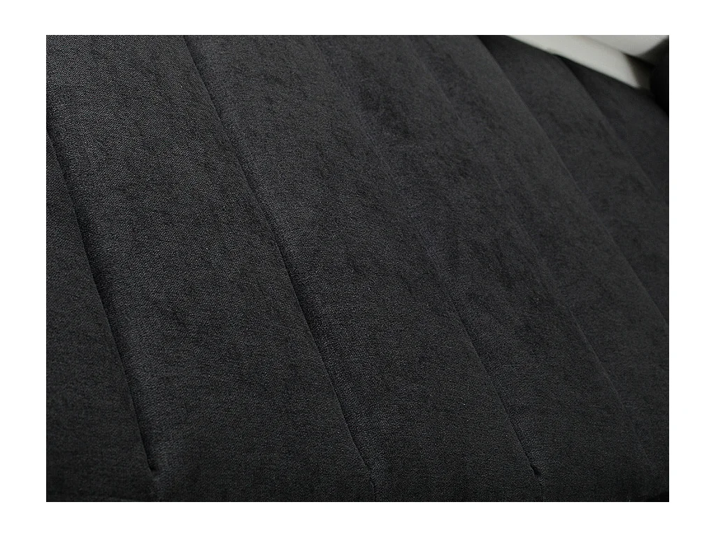 Canapé d'angle convertible en tissu et simili MIRABEAU - Bicolore noir/blanc - Angle gauche