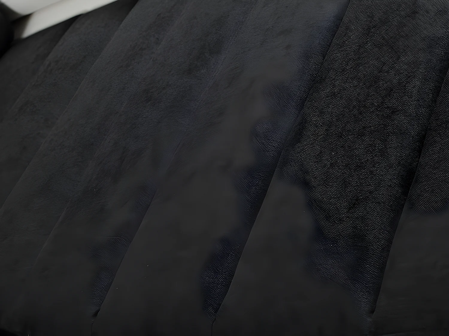 Canapé d'angle convertible en tissu et simili MIRABEAU - Bicolore noir/blanc - Angle droit