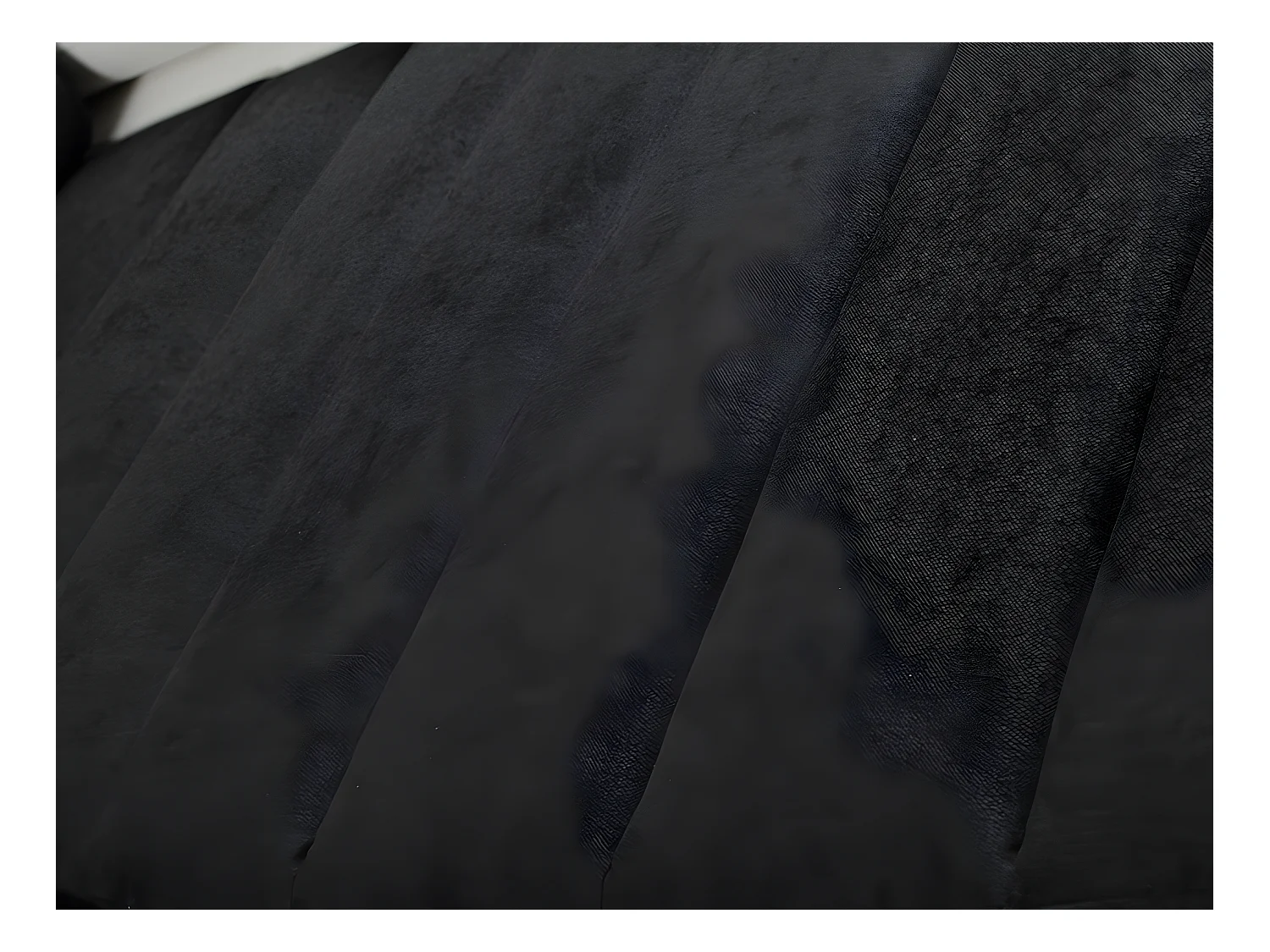 Canapé d'angle convertible en tissu et simili MIRABEAU - Bicolore noir/blanc - Angle droit