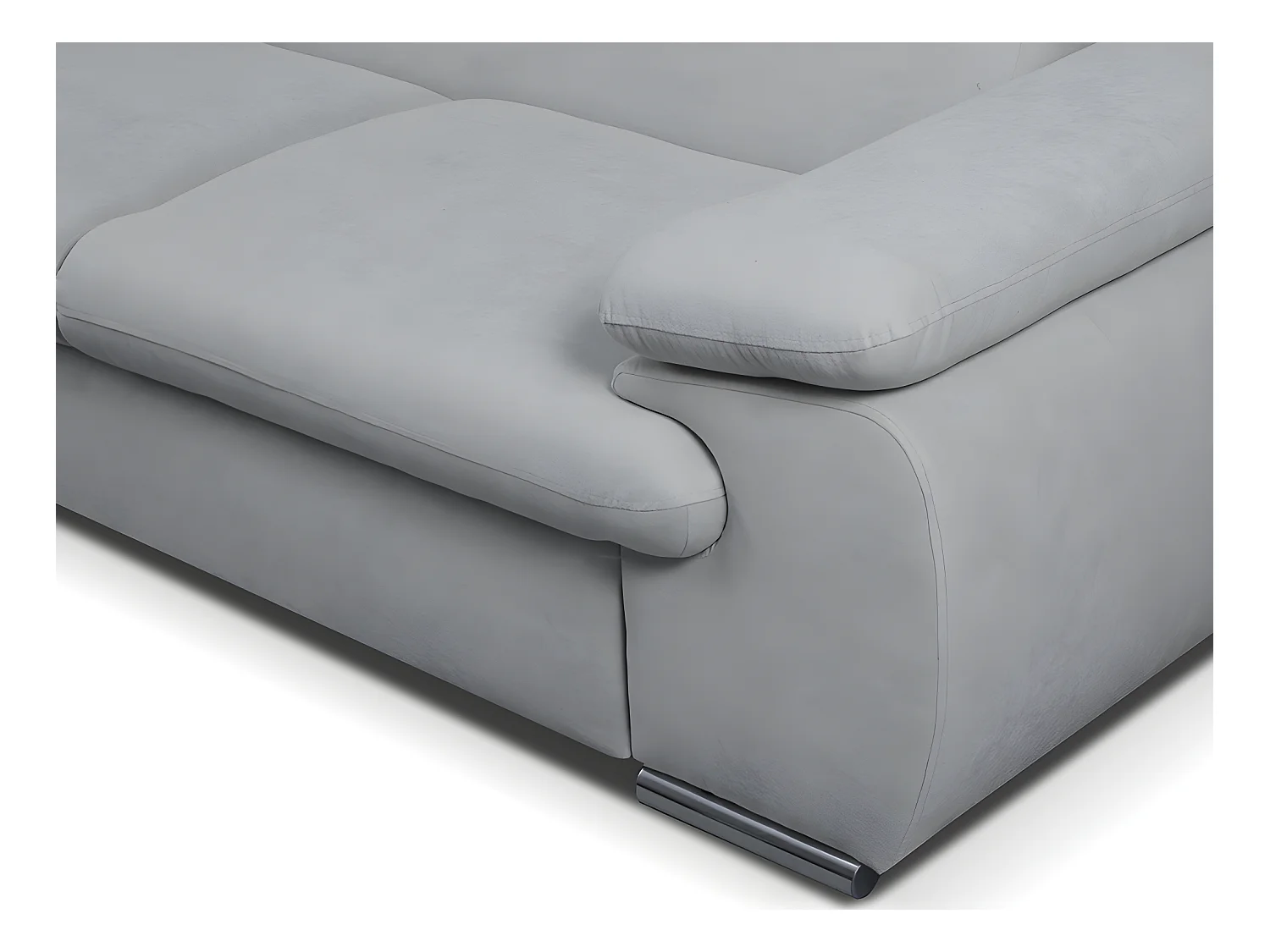 Sofá cama rinconera de tela FABIEN - Ángulo izquierdo - Gris claro