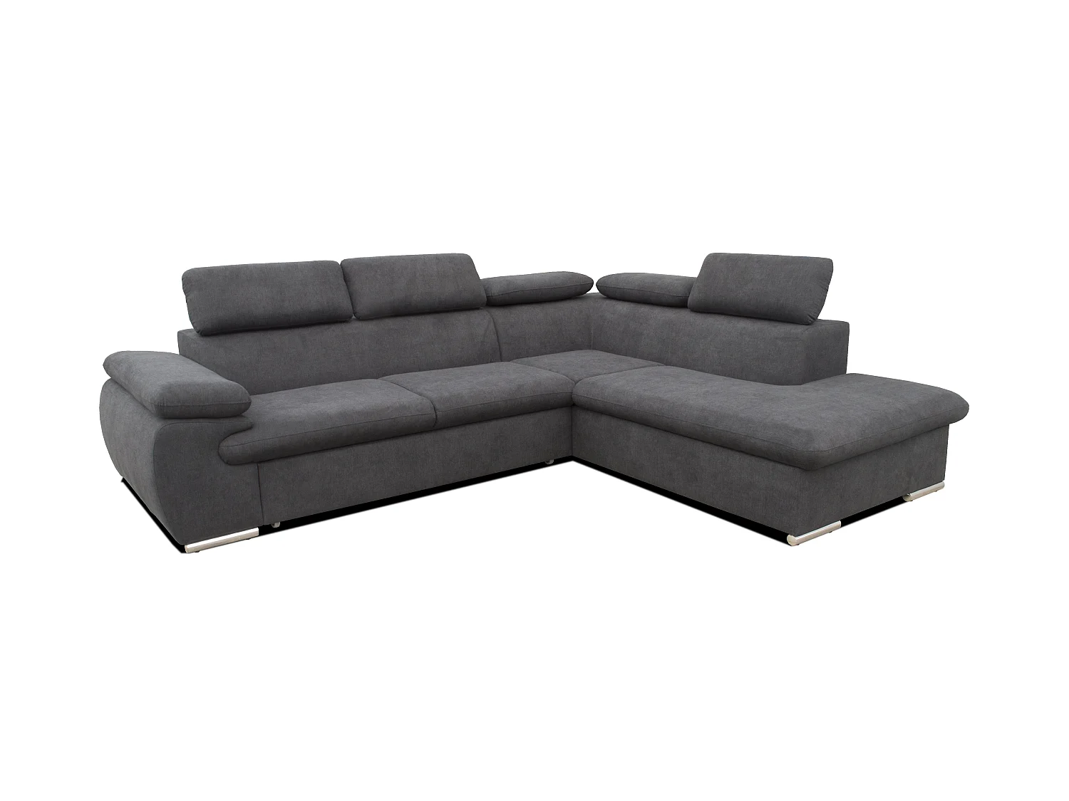 Sovesofa med venstreoppsett i lysegrått tøystoff med oppbevaringsrom FABIEN