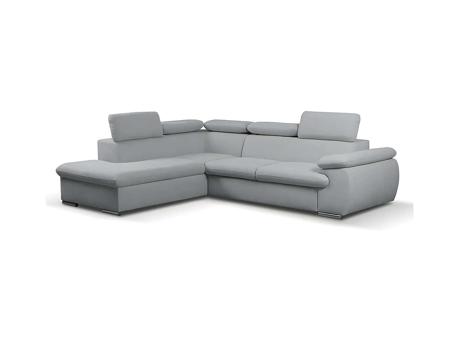 Sovesofa med venstreoppsett i lysegrått tøystoff med oppbevaringsrom FABIEN