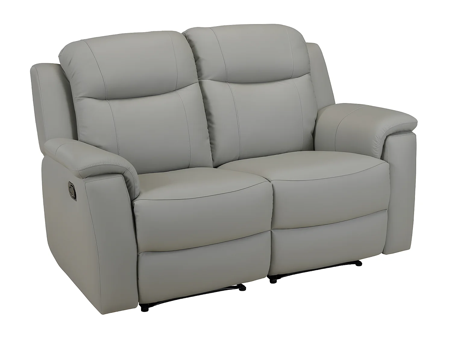 Canapés 3 places 2 places et un fauteuil relax EVASION en cuir - Gris clair