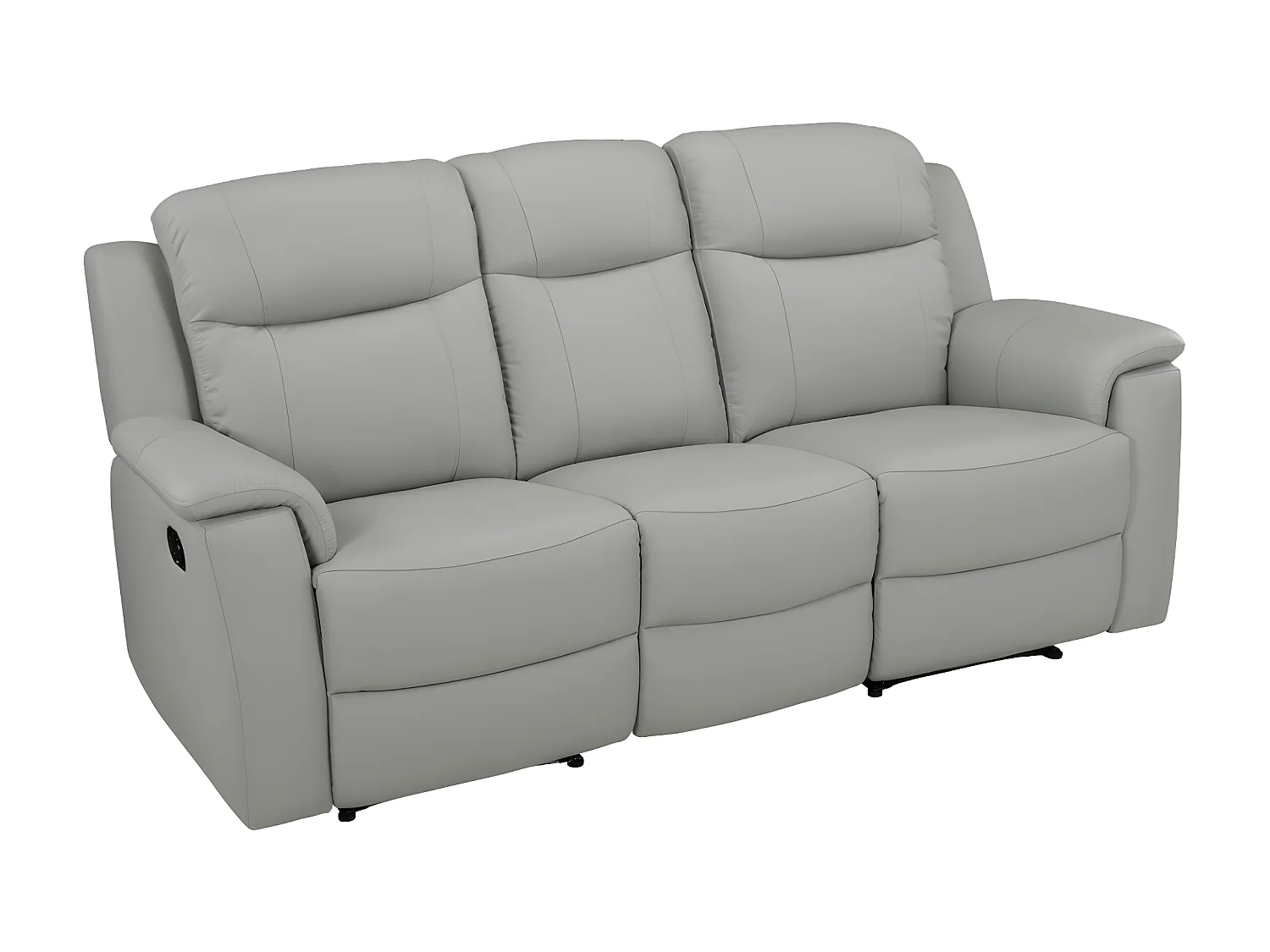 Driezits relaxbank en relaxfauteuil EVASION van leer - Licht grijs