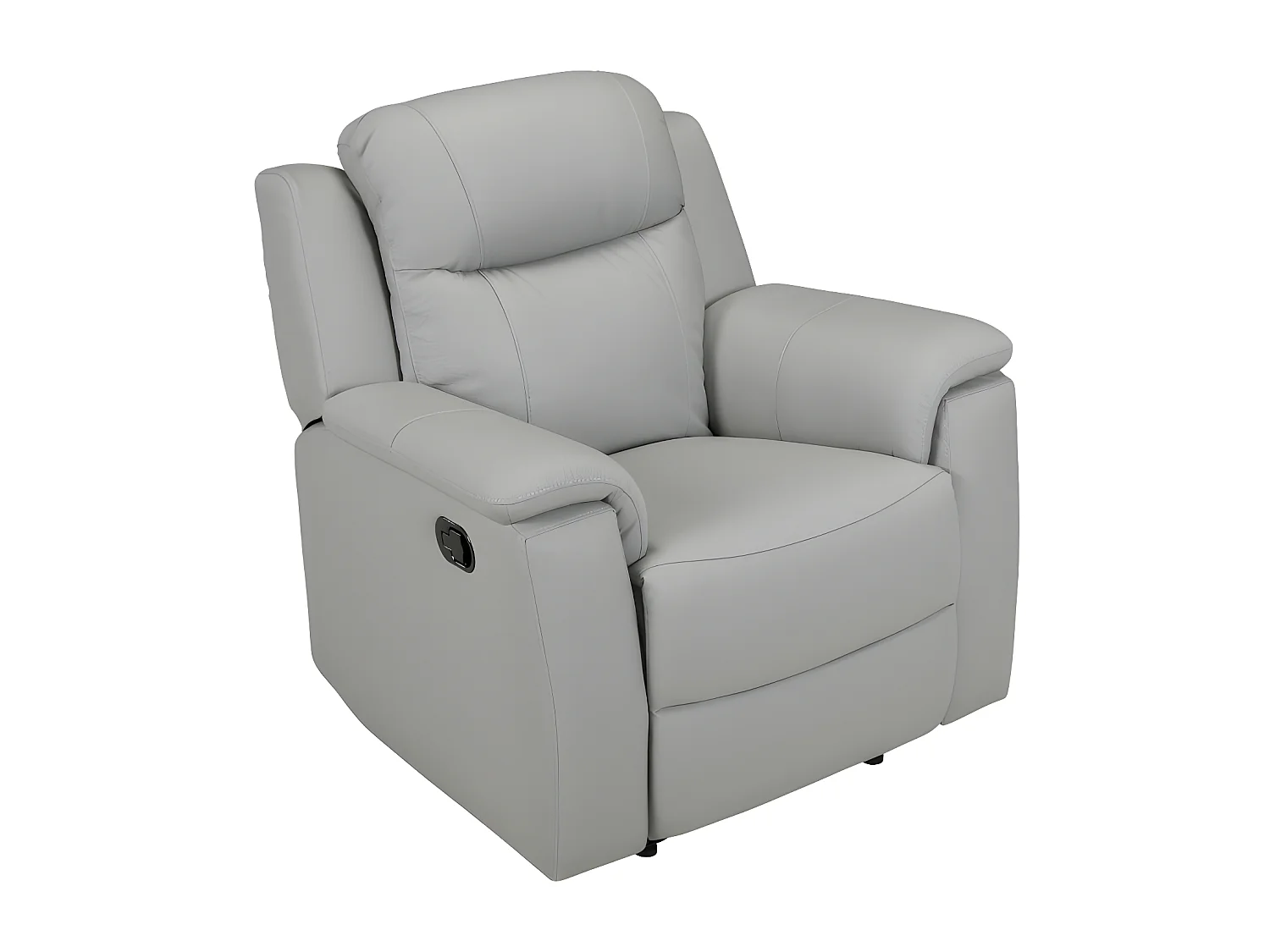 Driezits relaxbank en relaxfauteuil EVASION van leer - Licht grijs
