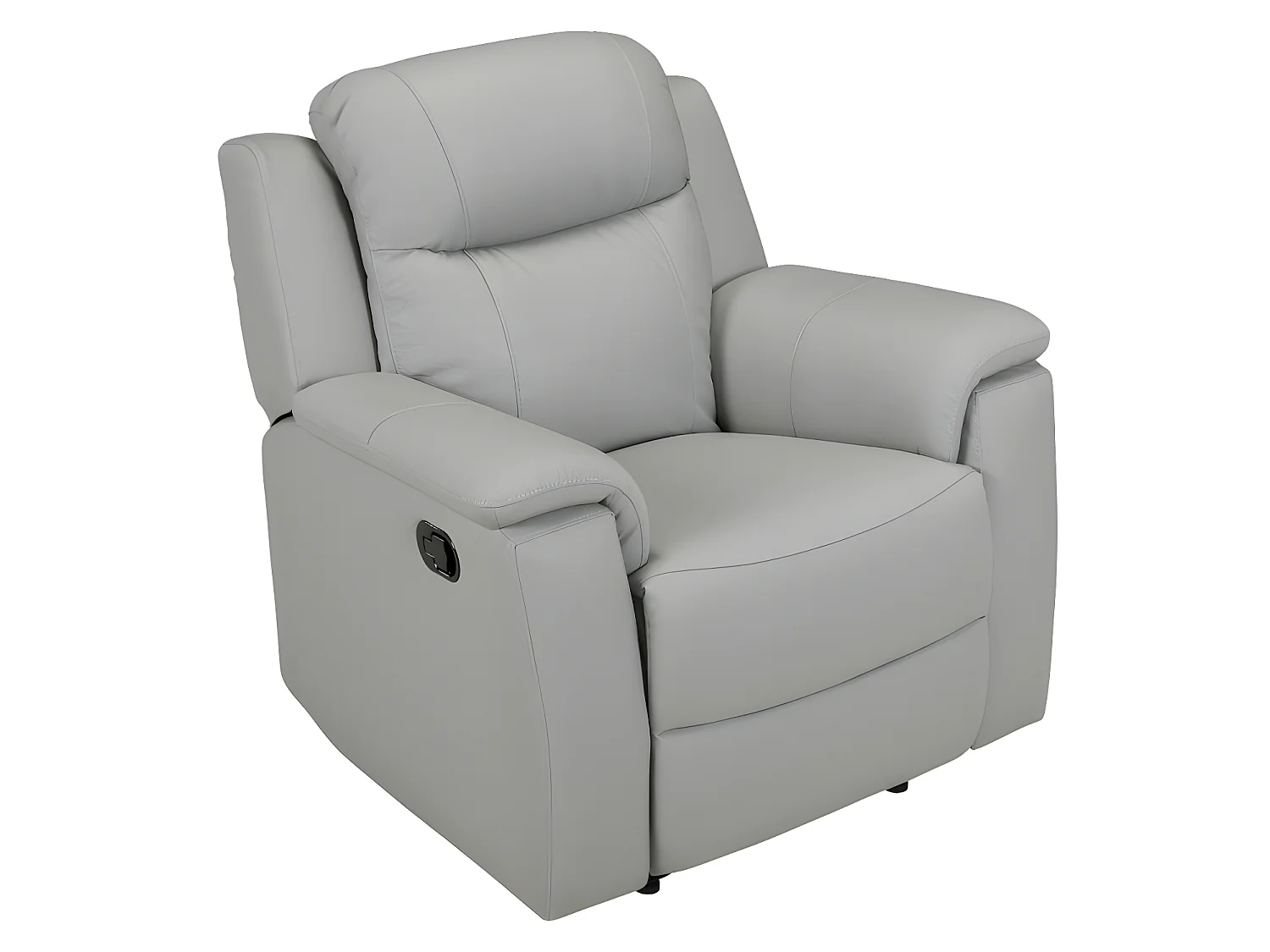 Canapé 3 places et un fauteuil relax  EVASION en cuir - Gris clair