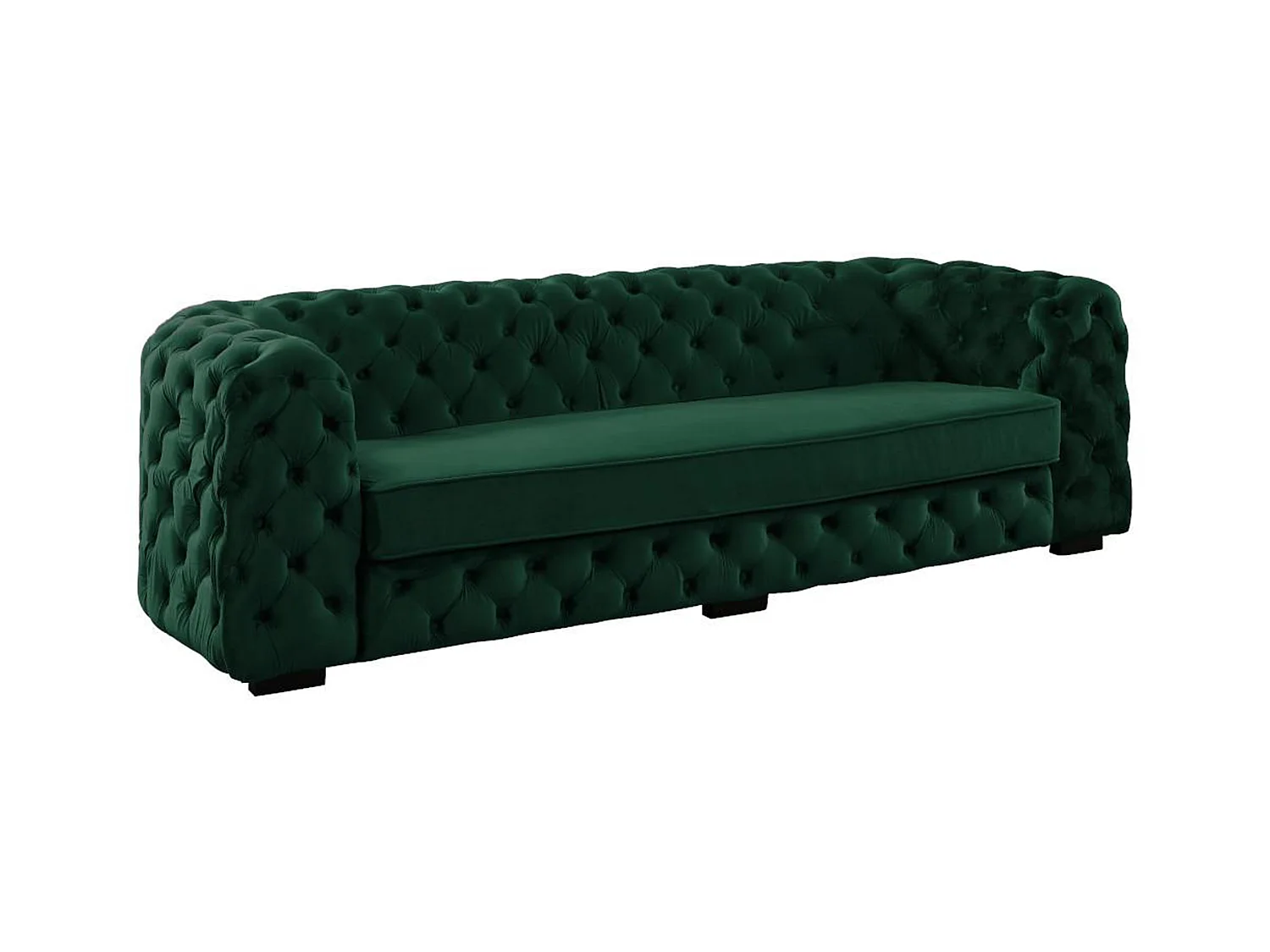Driezitsbank chesterfield STANLEY - Fluweel boomgroen