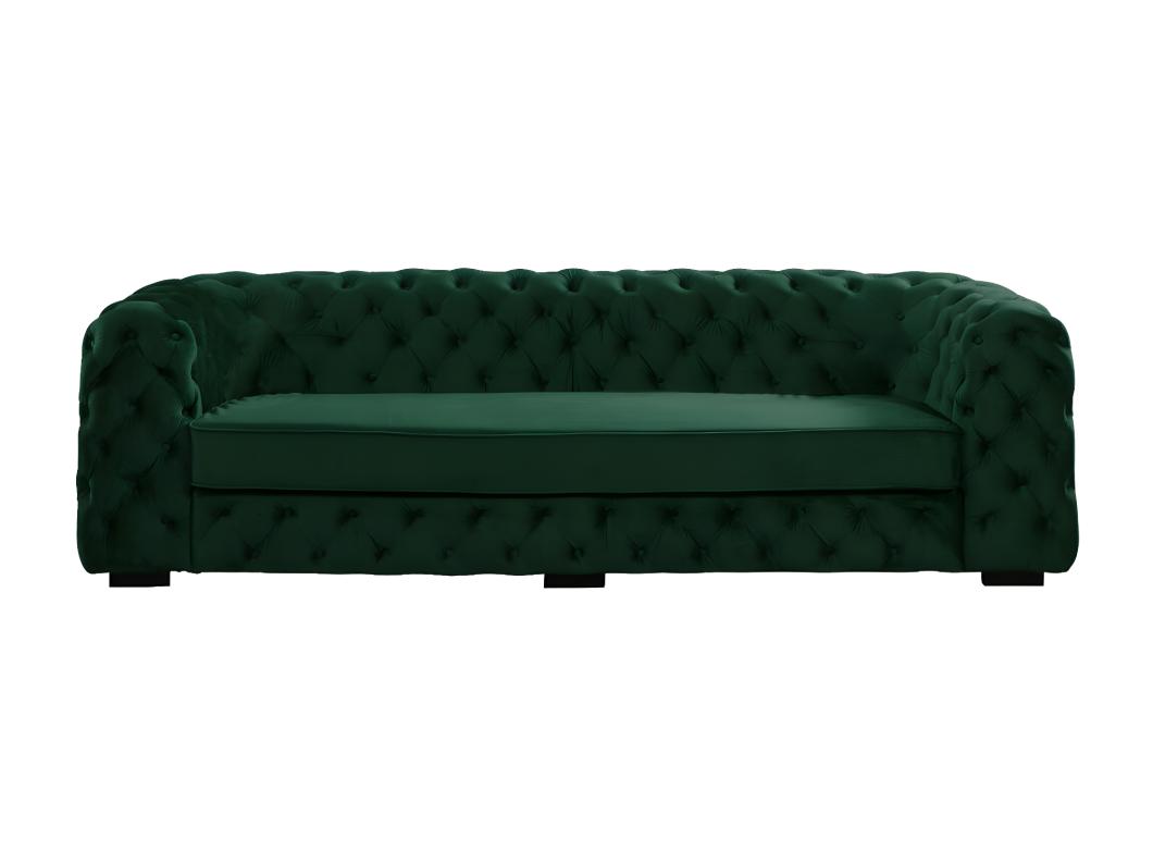 Divano 3 posti Chesterfield in velluto Verde scuro - STANLEY