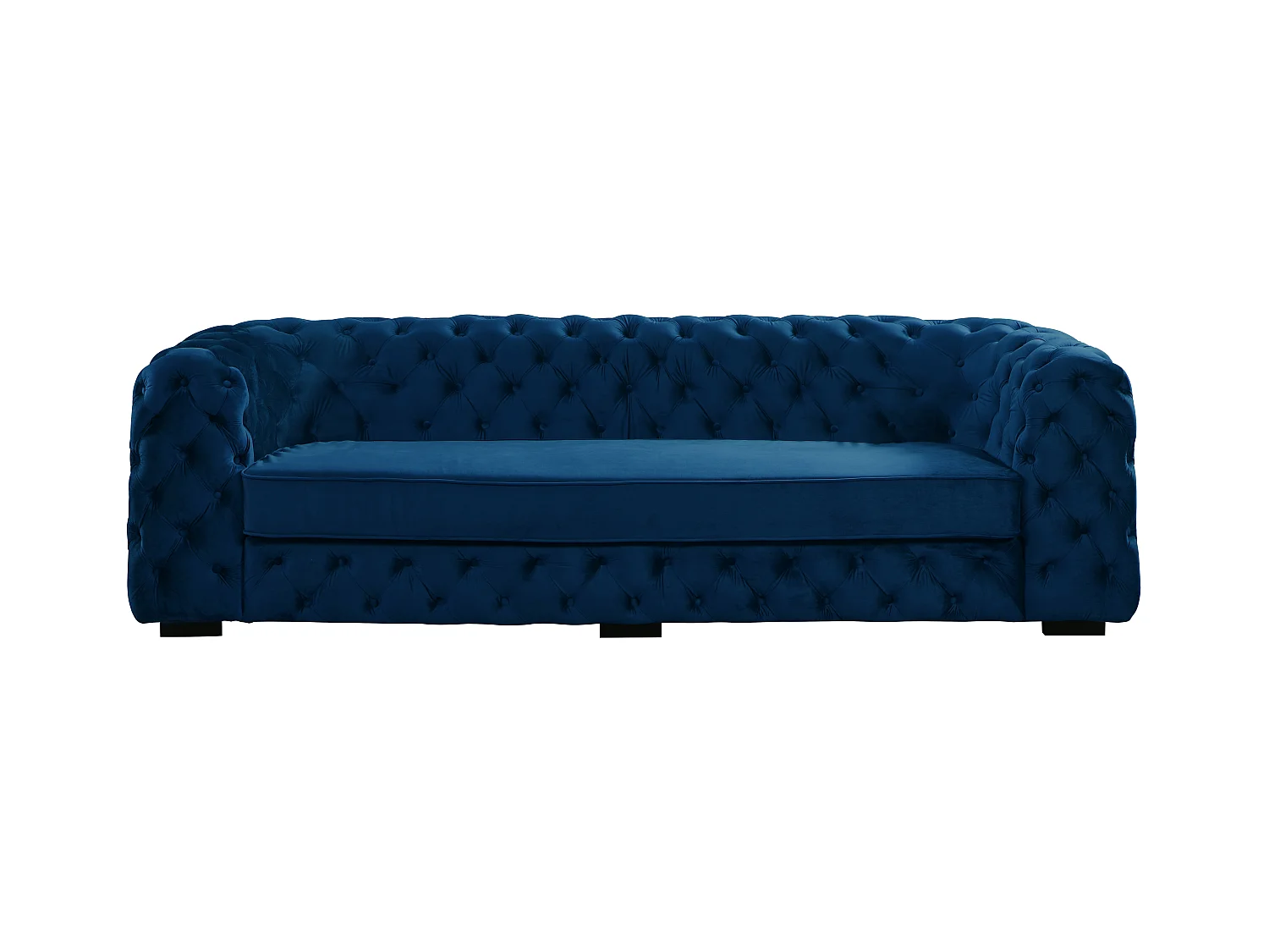 Sofá de 3 lugares chesterfield Veludo azul meia-noite - STANLEY