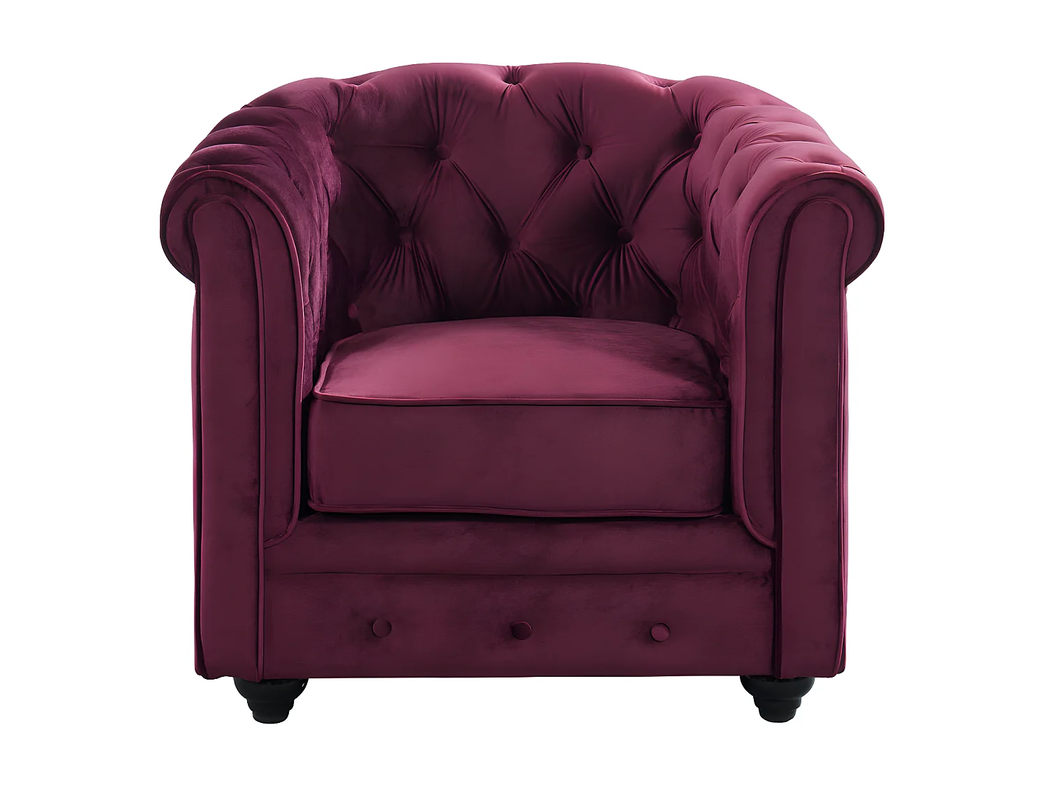 Fauteuil CHESTERFIELD - velours - paars