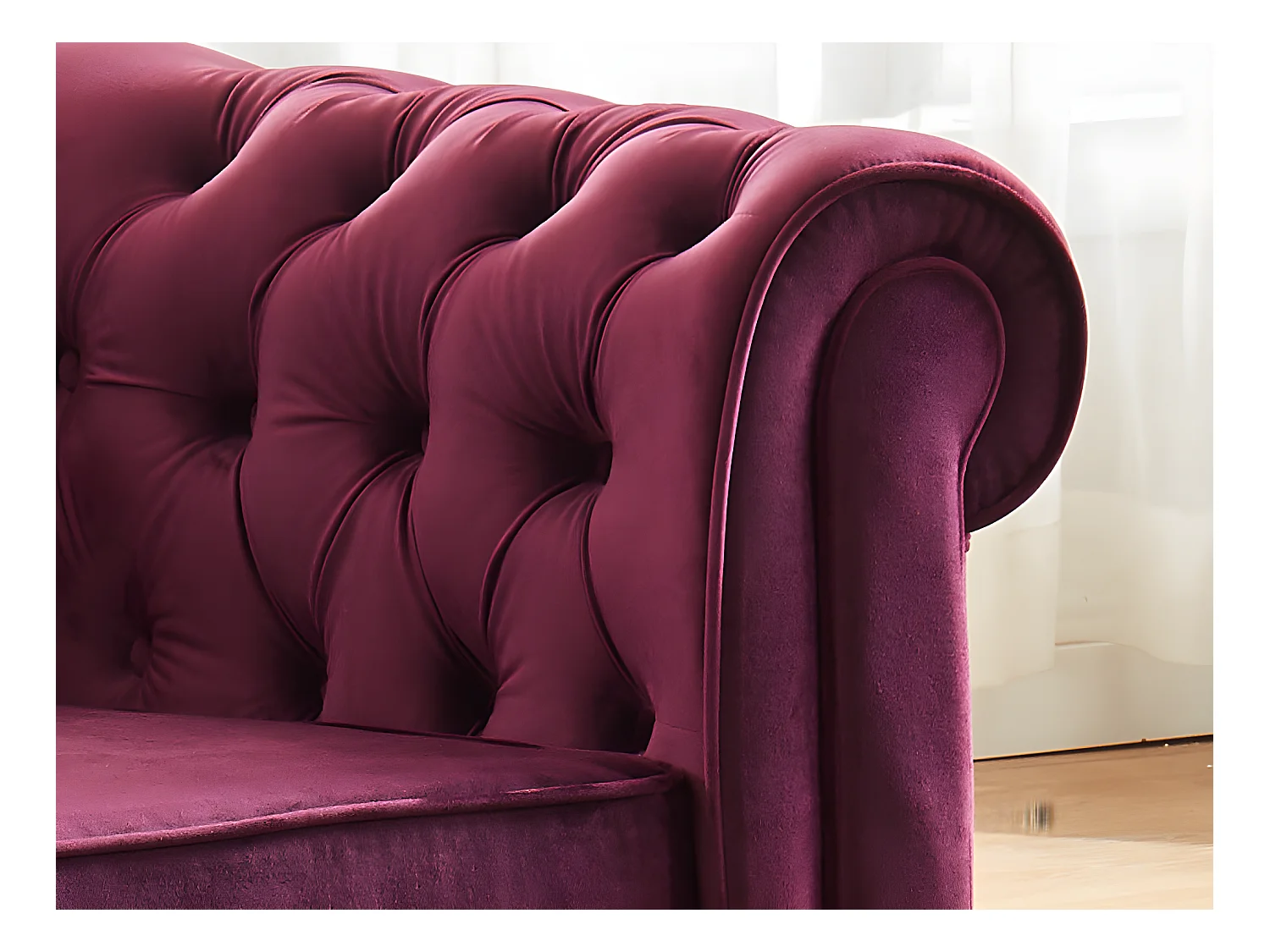 Sillón CHESTERFIELD - Terciopelo púrpura