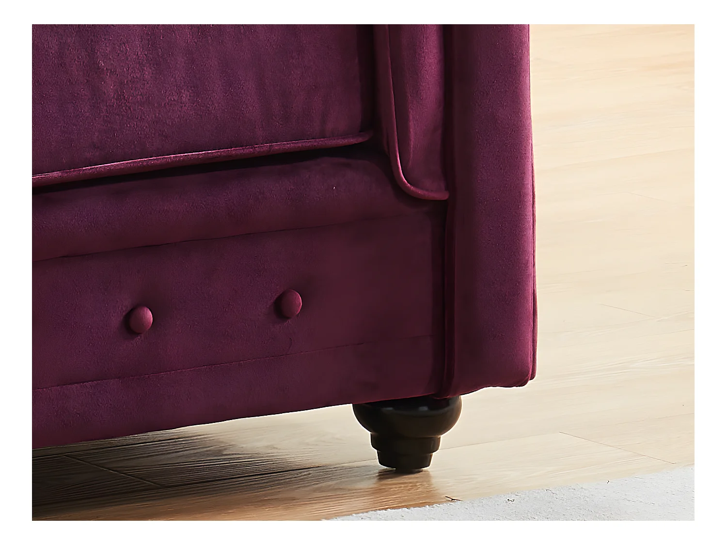 Sillón CHESTERFIELD - Terciopelo púrpura