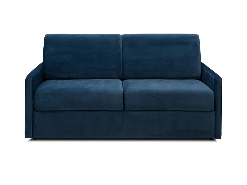 Schlafsofa 3-Sitzer - Liegefläche: 140 cm - Matratzenhöhe: 14 cm - Samt - Dunkelblau - CALIFE