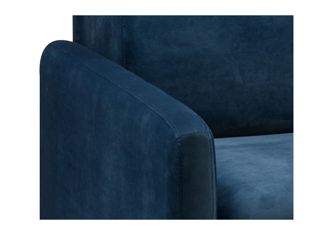 Schlafsofa 3-Sitzer - Liegefläche: 140 cm - Matratzenhöhe: 14 cm - Samt - Dunkelblau - CALIFE