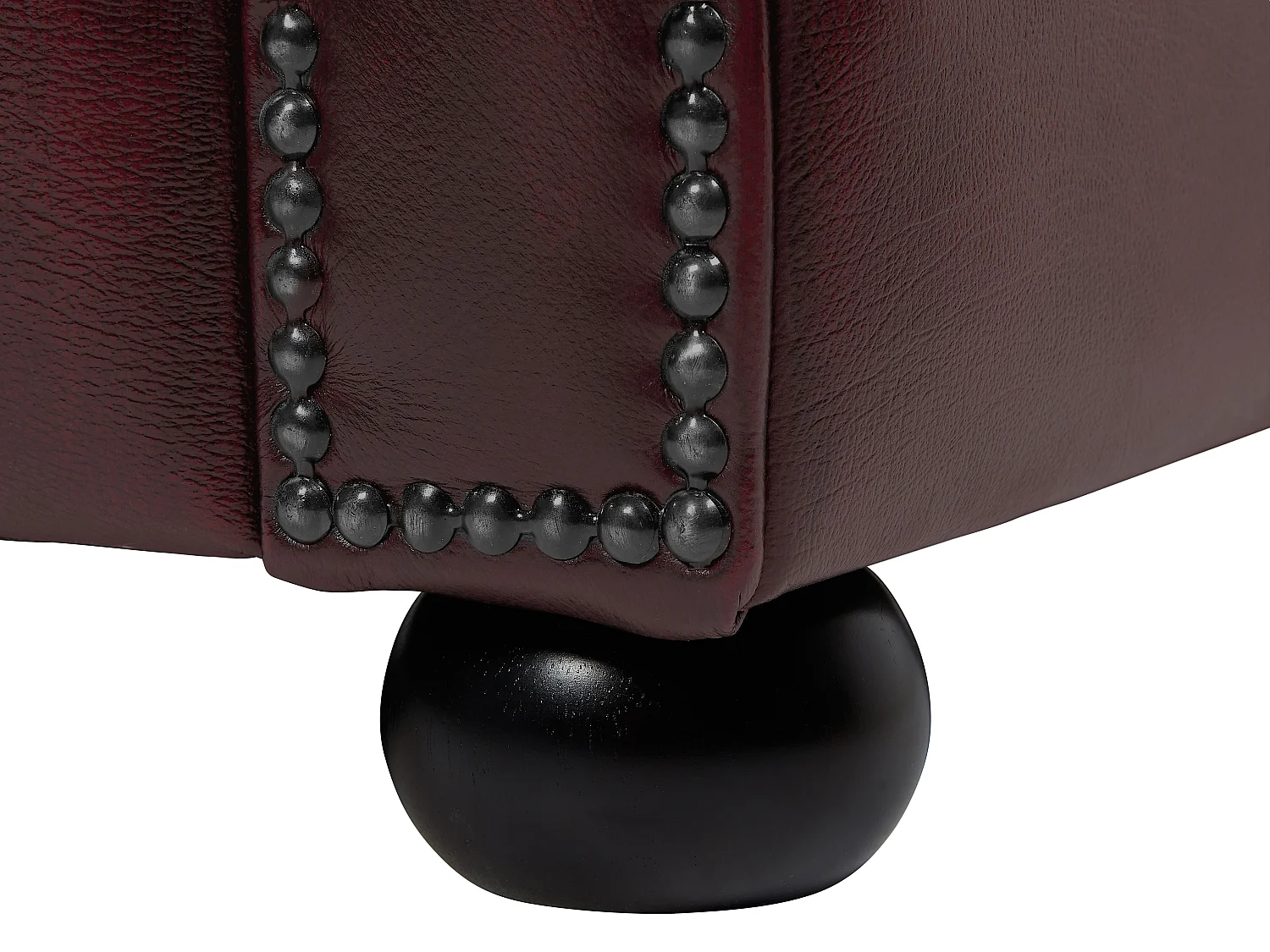 Canapé d'angle chesterfield BRENTON 100% cuir de buffle - Marron reflets châtains - Angle gauche