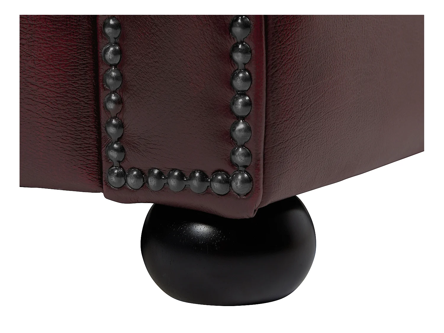 Kanapa narożna BRENTON w stylu Chesterfield, 100% skóry bawolej – kolor brązowy z kasztanowymi refleksami – Narożnik lewostronny