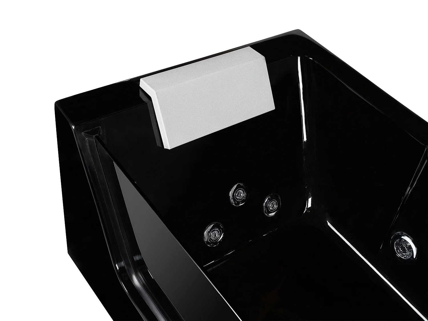 Bañera de hidromasaje acristalada ARIA negra - 1 plaza - 263L - 170x80x57 cm ángulo izquierdo