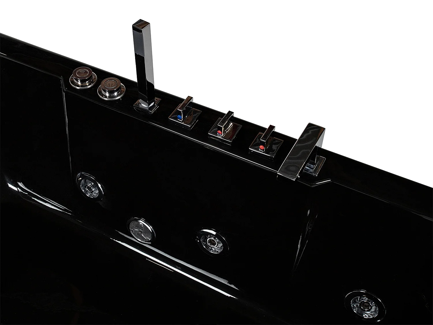 Bañera de hidromasaje acristalada ARIA negra - 1 plaza - 263L - 170x80x57 cm ángulo izquierdo